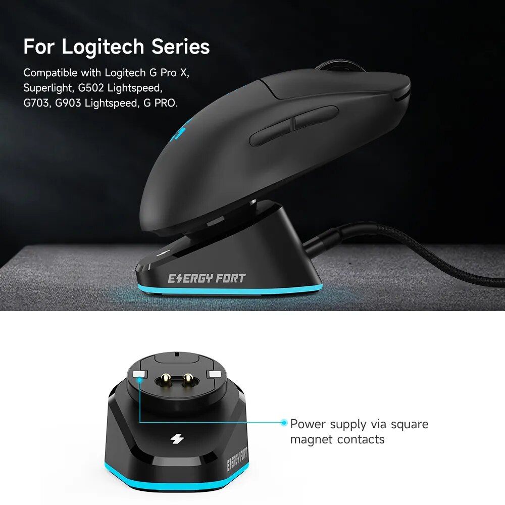 Wireless Gaming Mouse Charging Dock with RGB Indicator - Image 4