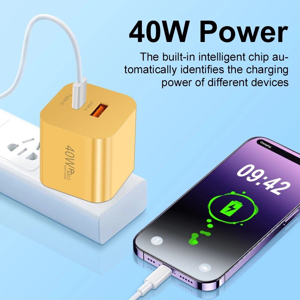 40W Quick Charge PD 4.0 USB-C Wall Adapter - Image 4
