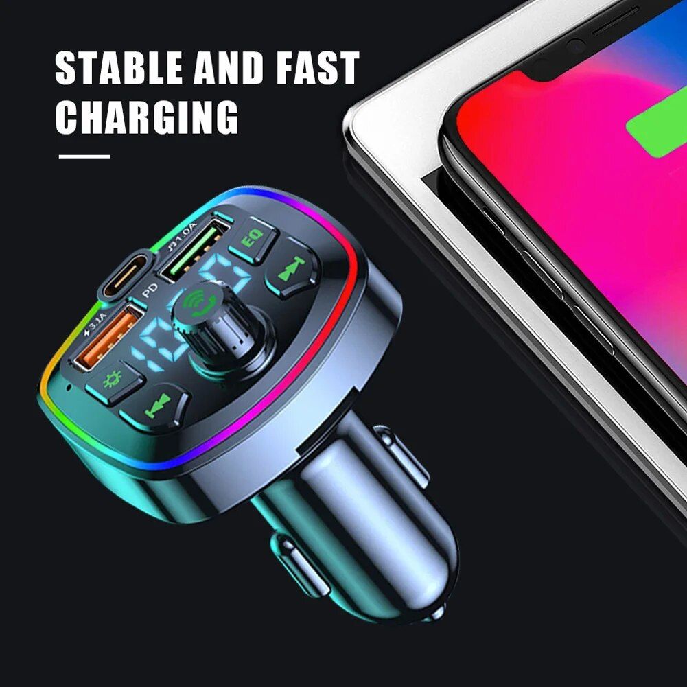 Bluetooth 5.0 Car FM Transmitter with Dual USB PD Charging & LED Backlit MP3 Player - Image 15