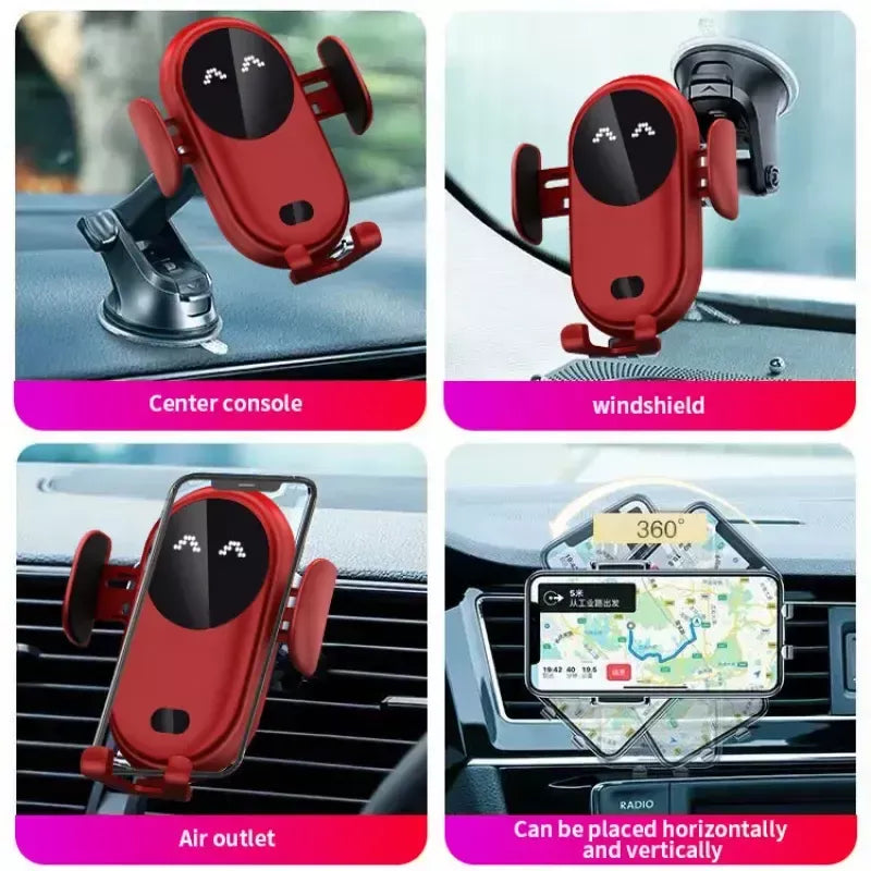 Universal Car Stand Wireless Charger Smart Sensor Air Outlet Mount - Image 10